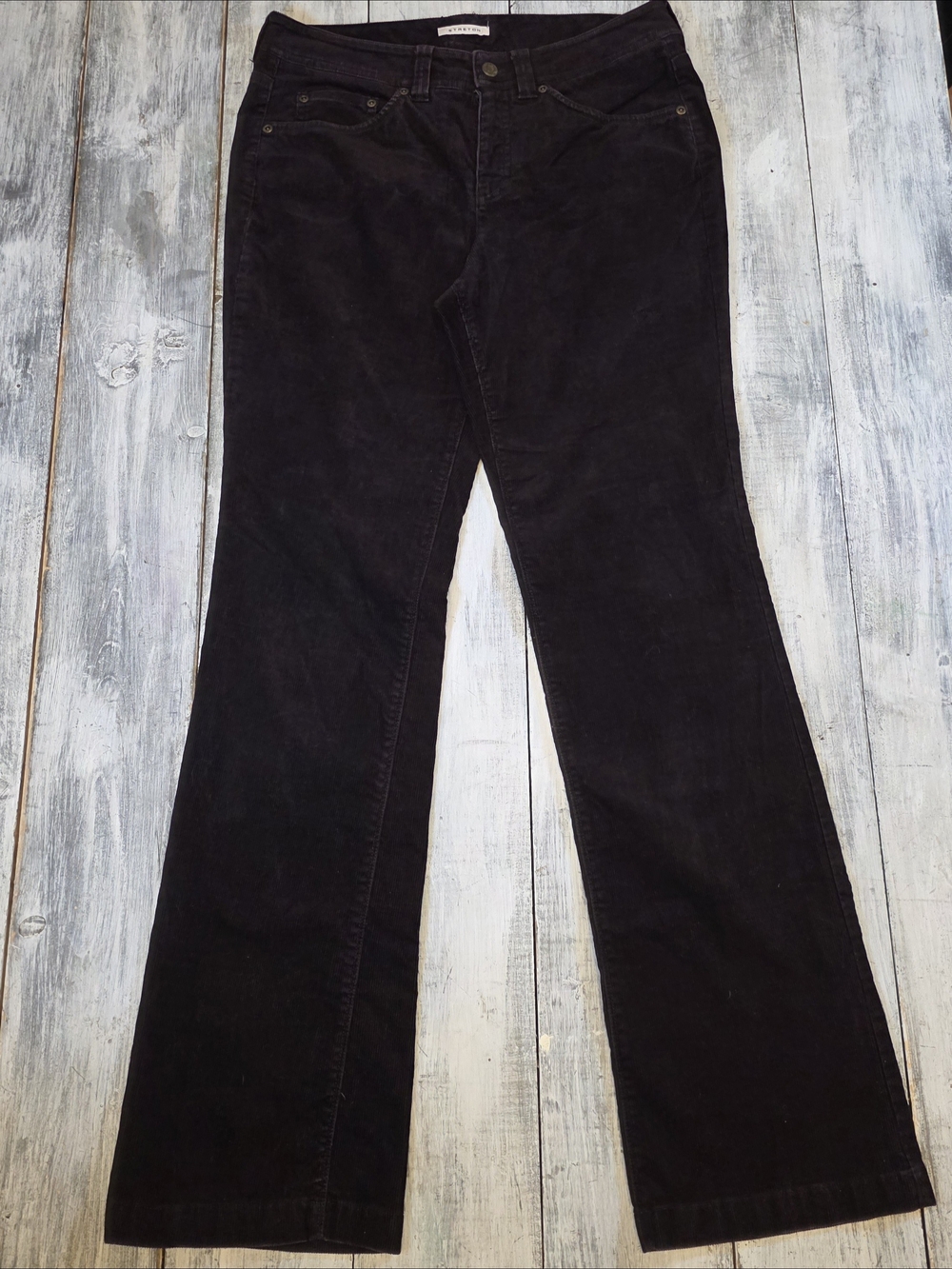 Jones New York Sport Women's Black Flared Corduroy Stretch Jeans sz 8